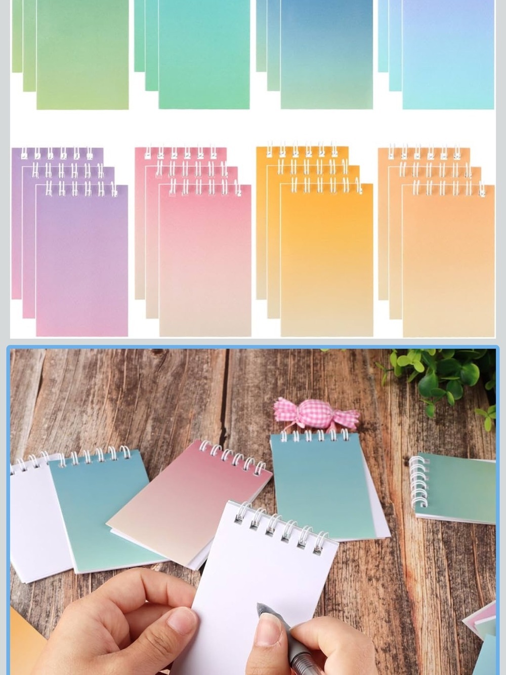 Ombre Mini Spiral Notebooks - Pastel, To Do Notes, Reminders- Burning man favors
